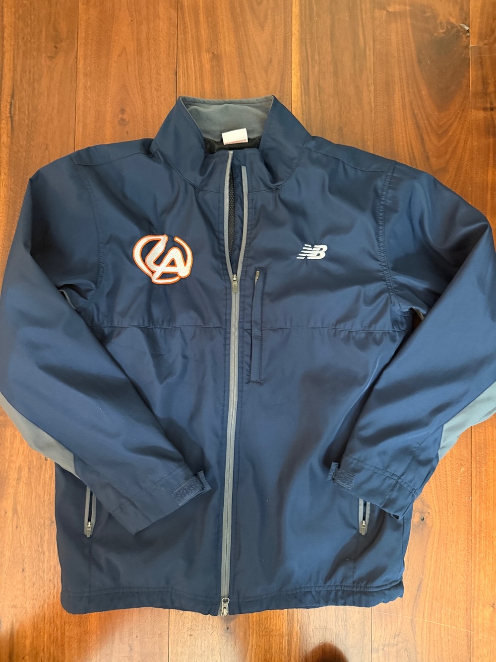 New Balance LA Navy Bomber Jacket with Light Gray Trim